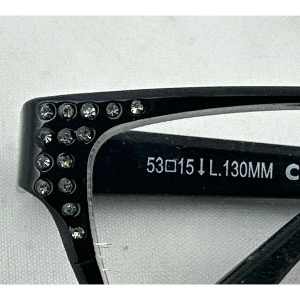 BCBGMAXAZRIA Women's Eyeglasses Frames Bianca Black Rhinestones 53-15-130 Italy